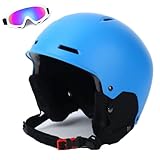 Skihelm mit Skibrille, Snowboardhelm für Erwachsene – mit 8 Belüftungsöffnungen, Polycarbonat-Außenschale und EPS-Schaumstoffpolsterung, Herren, Damen und Jugendliche(Blue,M(55-58CM))