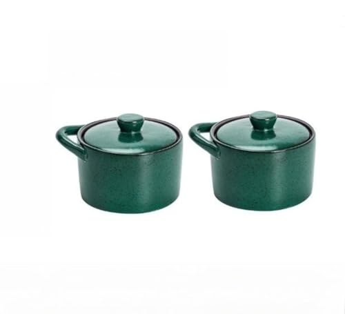 Heuitgs 北欧風 蓋付き 蒸し碗 茶碗蒸し器 陶器 湯呑み 蓋碗 250ml 耐熱 オーブン対応 業務用 旅館 飲食店 家庭用 和食器 ブラウン 茶碗蒸し 離乳食 プリン 汁物 保存碗 多用途 レトロ ギフト対応 丈夫な陶瓷器 (350ml,深い青で