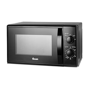 Swan SM4420BLK Manual Microwave with 5 Power Levels, 35 Minute Timer, 700W, 20L, Black