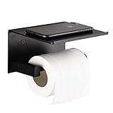 Schwarz Klopapierrollenhalter aus Aluminium,garantie für modernes Aussehen, hohe Qualität und Langlebigkeit,um Kratzern, Korrosion und Anlaufen vom täglichen Gebrauch zu widerstehen.