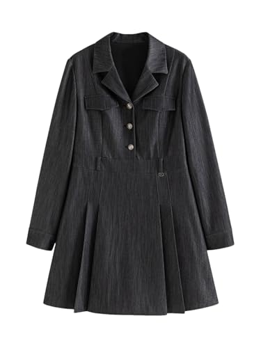 Robe plissée fluide à manches longues dotée d'une ceinture amovible élégante