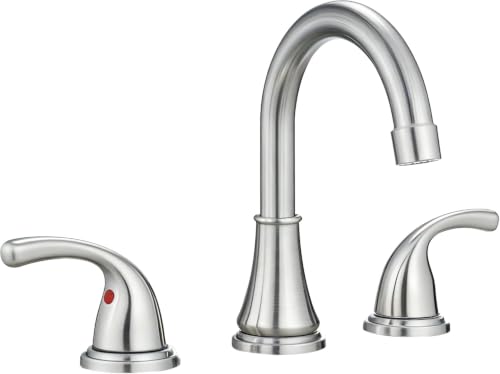 Image of Bathroom Sink Faucet FRANSITON Centerset 8 Inch 2 Handle Bathroom Sink Faucet Lead-Free with Pop-up Drain Stopper and Supply Hoses