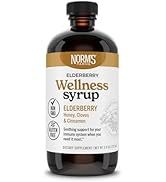 Norm's Farms Wellness Black Elderberry Syrup with Honey, Cinnamon &amp; Cloves - Made in USA, Natural...