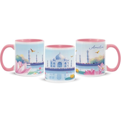 Elegant Taj Mahal Landmark Accent Mug 11oz/15oz