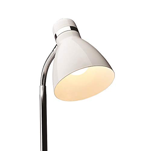 Newhouse Lighting Nhdk-Ox-Wh Oxford Desk, Flexible Goose Neck Table Lamp With 40 Watt Led Bulb Included, White #TOP2