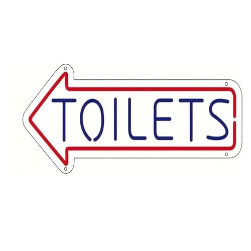 Lampe néon flèche pour orienter facilement les clients vers l'entrée des toilettes L