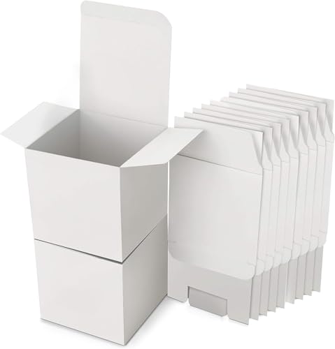 Cajas de regalo de papel kraft, caja de regalo cuadradas para regalos, cajas de cartón con tapa, fiestas, cumpleaños, bodas, 15 x 15 x 15 cm, color blanco, 15 unidades
