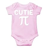AW Fashions Cutie Pie Baby Bodysuit Cute Sweet Outfit Boys Girls Newborn Romper Infants Announcement (12 Months, Pink)