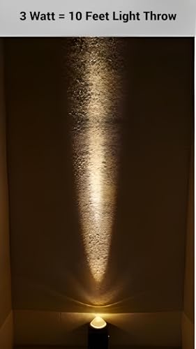 Image of FILLISKA 3 Watt LED Indoor /Outdoor High Beam Wall Highlighter, IP-65 Rainproof & Shockproof Body. (Matt Black High Beam)