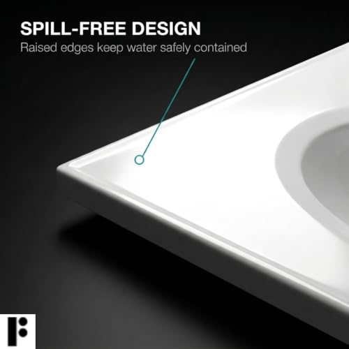 Image of Fine Fixtures Cultured Marble Composite Bathroom Sink Top - Fits Standard 36 inch Vanity | Elegant and Durable Bathroom Sinks for Modern Homes - Upgrade Your Space - Perfect for Any Bathroom Design