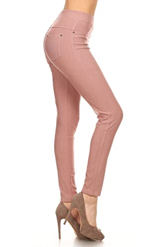 Image of Leggings Depot Women's Cotton Blend Stretch Pull-on Jeggings Casual Pants with Pockets (Available in Plus Size)