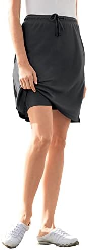 Woman Within Women's Plus Size Sport Knit Skort - L, Heather Charcoal Gray