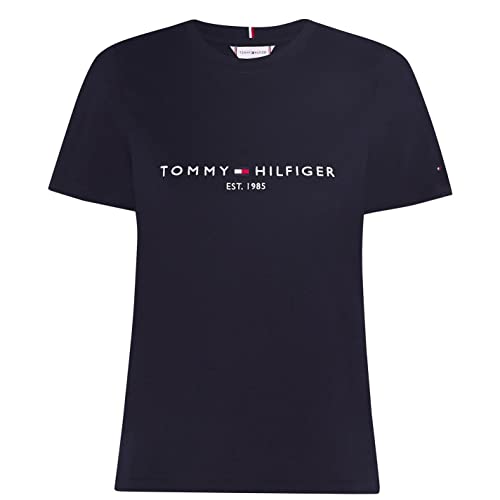 Tommy Hilfiger Damen T-Shirt Kurzarm Heritage Rundhalsausschnitt, Blau (Desert Sky), M