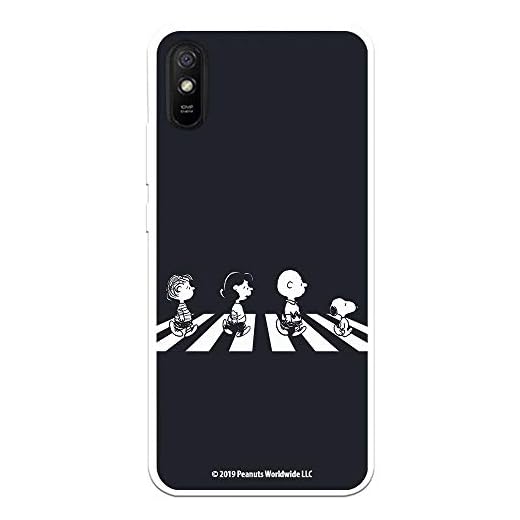Funda para Xiaomi Redmi 9A - Redmi 9AT Oficial de Snoopy Personajes Beatles para Proteger tu móvil. Carcasa para Xiaomi de Silicona Flexible con Licencia Oficial de Peanuts.