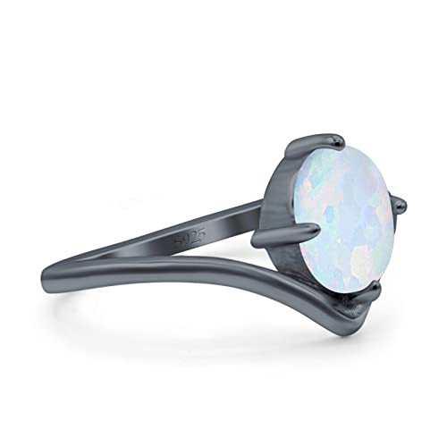 Blue Apple Co. V Art Deco Wedding Ring Oval Simulated Cubic Zirconia 925 Sterling Silver2