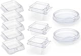 10 Pack of Utility Box Storage Containers in a variety of sizes (5) 2" x 2" x 1" Clear Utility Boxes (3) 2.5" x 2.5" x 2.5" Clear Utility Boxes (2) 5" Round x 1" high Clear Utility Boxes Made in the USA