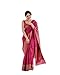 Flosive Women's Rani Pink Kanjivaram Silk Saree With Zari Weaving Work
