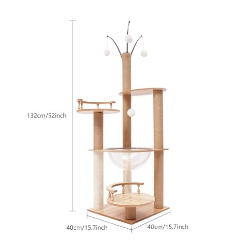 Arbre à chat avec capsule transparente au design moderne pour appartements - 6