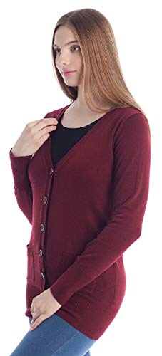 Fancy Stitch Women's Button Down Pocket Knit Cardigan Sweater Coat