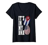 Photo Gallery donna cuba, usa, è nel mio dna, bandiera americana, orgoglio, radici cubane maglietta con collo a v Photo Gallery donna cuba, usa, è nel mio dna, bandiera americana, orgoglio, radici cubane maglietta con collo a v