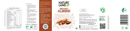 Image of Natureland Organics Almonds 250 Gm (Pack of 12), Healthy Organic Dry Fruits - Total 3 kg