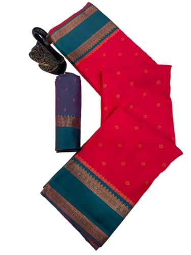 Image of Dharmavaram Pattu Paithani Saree Pure Silk Zari Weaving Floral Border Rich Pallu With Blouse Piece