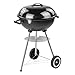 KCT Compact Kettle BBQ, Round Portable Barbecue with Lid & Wheels For Outdoor Cooking
