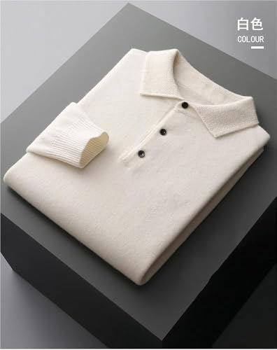 Mens Wool Knit Polo Sweater Long Sleeve Pullover Business Casual Office Wear Comfortable Warm Versatile All-Season Bottoming4