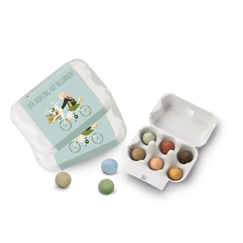 Blossombs Samenbomben Spring Blumensamen - 2 x Eierkarton mit 6 Saatbomben - Hallo Frühling Blumen Geschenke für Frauen und Männer Seetbombs Bienen, Schmetterling und Hummeln