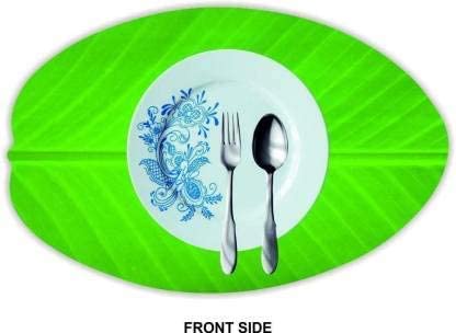 Image of CRAFT CITY Banana Leaf Design Table Place mat PVC 6 Pieces Dining Table Placemat Set for Home Decor & Kitchen (Green) Pack f 6