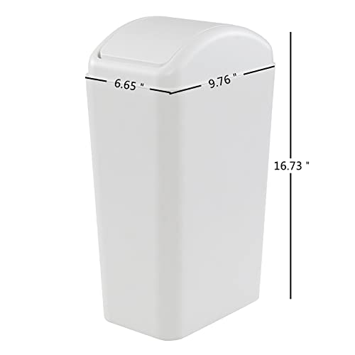 Caneca de basura rectangular de plástico 14 L con tapa basculante miniatura 3