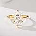 LOIPURI 4CT Marquise Cut Moissanite Engagement Ring for Women, D Color VVS1 Clarity 14K Gold Plated Solitaire Wedding Rings, Promise Anniversary Rings Gift, Size 10
