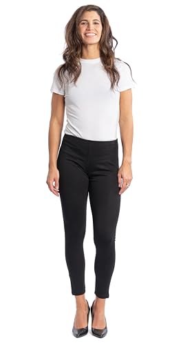 Legging elástico de doble punto con compresión cómoda y cintura alta anti-efecto transparente