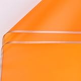 Papier de soie, Lot de 20 feuilles papier cadeau for bouquet fleurs avec bordure dorée et demi ligne(Orange)