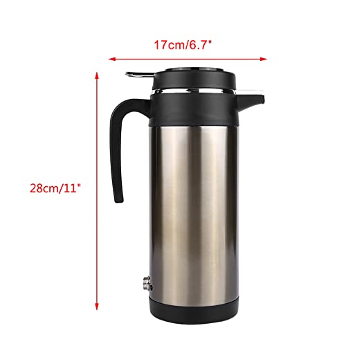 Tetera eléctrica portátil acero inoxidable 12V 1L para auto miniatura 7