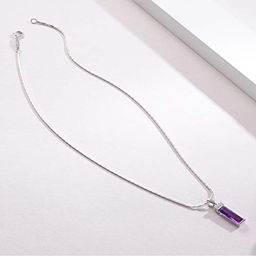 Collier cristal de quartz améthyste et chaîne de clavicule argent 925 - 6