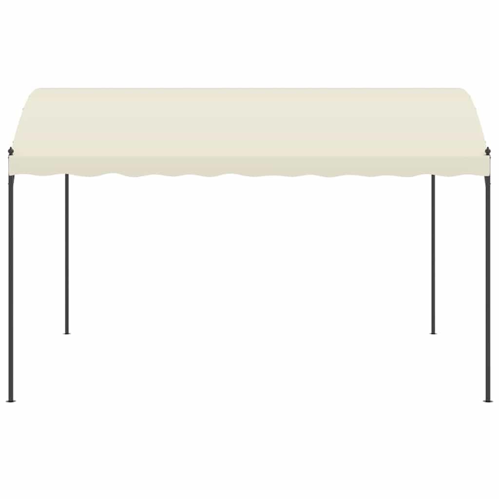 Gazebo in tessuto color crema con struttura in acciaio e tettuccio in