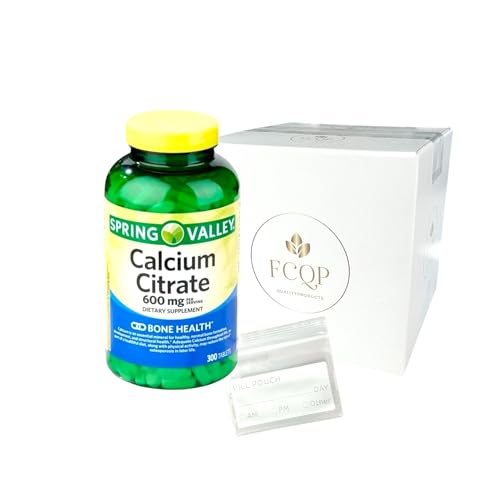 FCQP Spring Valley Calcium Citrate, Bone Health Supplement, 600mg, 300 Tablets