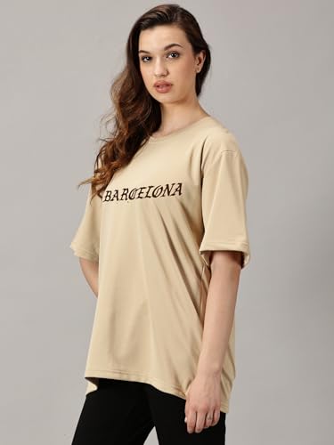 Image of RodZen Women's Cotton Loose Fit Oversized Printed T-Shirt