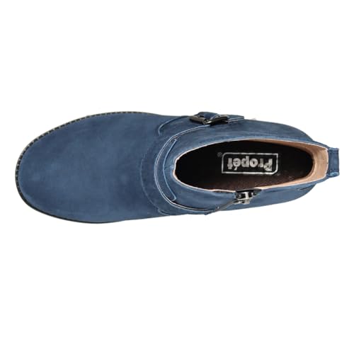 Propet Womens Memphis Round Toe Zippered Casual Boots Ankle Low Heel 1-2" - Blue4