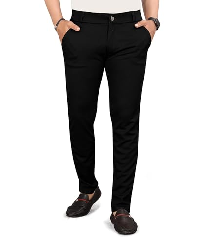 Image of Men's Slim Fit Formal Trousers, Cotton Blend Stretchable Office Wear Pants, Pants Combo