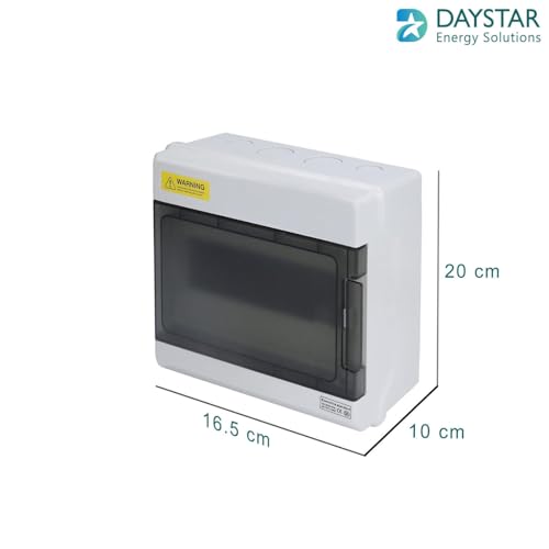 Image of Daystar Solutions (6Way-AquaX) IP65 MCB Box with Enclosure and Open-Type Cover for Outdoor Power Distribution | Heavy Rated Quality ABS Plastic | With Din Rail | Pack of 1 | 6 Way MCB Box