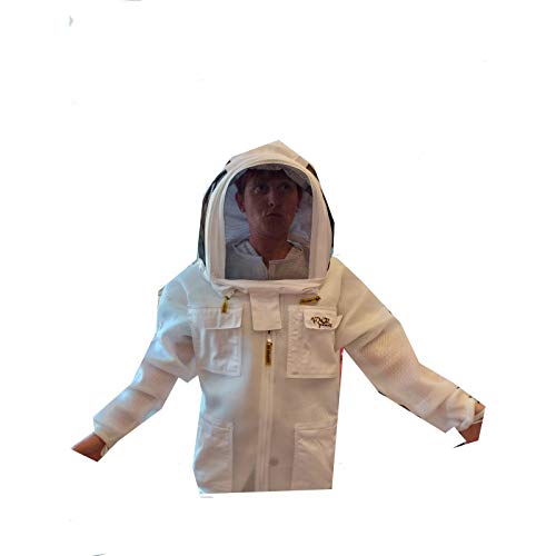 CAMICIOTTO Mesh Air VENTILATO con Maschera Astronauta con 2 Strati di Maglia A Rete Bianco per Apicoltore - Taglia M