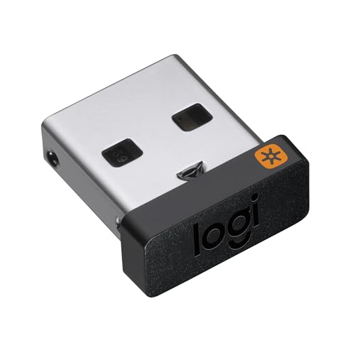 Logitech USB-Unifying-Empfänger, 2,4-GHz-Funktechnologie, USB-Anschluss Kompatibel mit allen Logitech Unifying-Geräten wie kabellosen Mäusen und Tastaturen, PC/Mac/Laptop – Schwarz