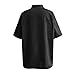 New Women's Casual Loose Fashion and Linen Solid Color Short Sleeved Shirt Womens Apparel (Black, L)