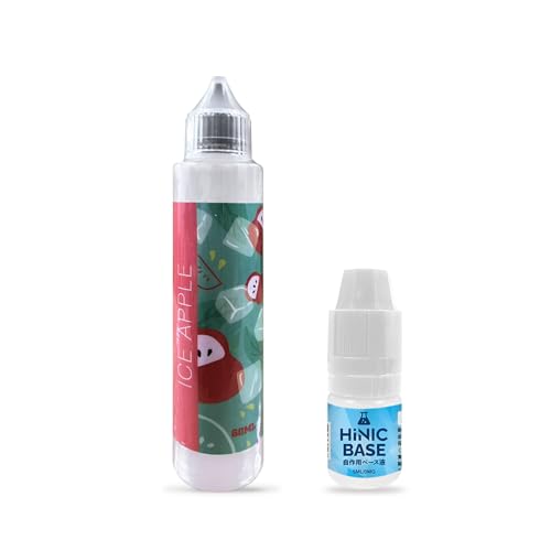 【セット】HiLiQリキッド60ml + HiNICベース液 電子タバコ用 ノンニコチン フレーバー付き 強スロートキック 爆煙対応 大容量 VAPE ベイプ シーシャ 禁煙サポート (アイスアップル)