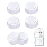 (6-PCs) Travel Bottle Caps Compatible with Avent Bottles-Baby Bottle Lid-Bottle Lids Replacement-Rewritable Sealing Discs for Avent Wide Mouth Bottles-Travel Caps