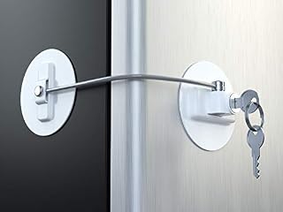 MUIN Refrigerator Door Lock with 2 Keys - White