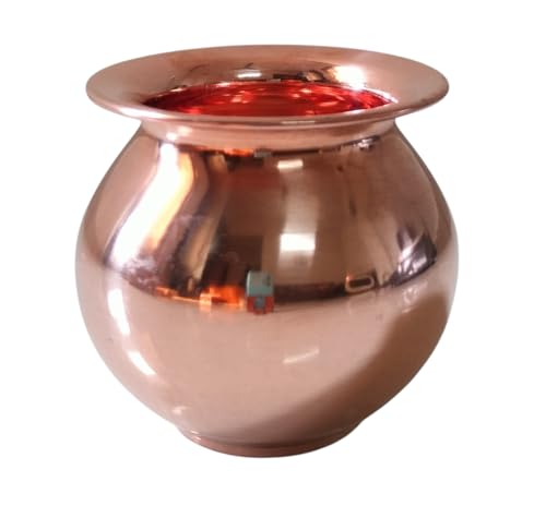 Master Brownsmith Copper Pooja Kalash Lota with Matka Shaped Mirror Polish, Tamba Loti for Poojan Worship Temple Home, Master Brownsmith Copper Pooja Kalash Lota with Matka Shaped Mirror Polish, Tamba Loti for Poojan Worship Temple Home,