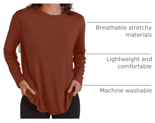 Image of Trendy Queen Womens Oversized Long Sleeve Shirts Fall Tops 2026 Basic Tees